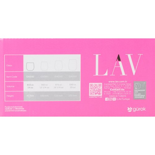 Glasset LAV Gaia 415 ml 6 Delar (8 antal)