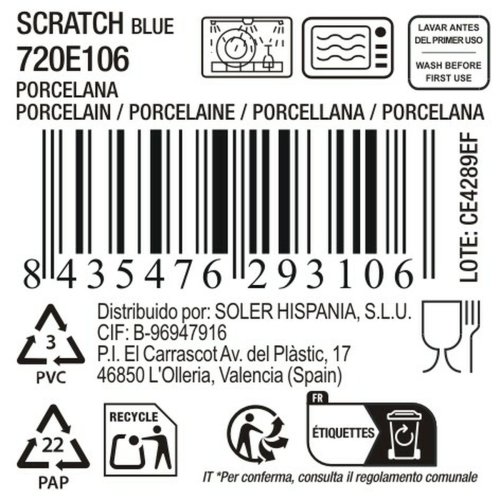 Servingsfat La Mediterrnea Scratch blue (8 antal)