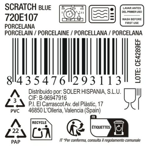Servingsfat La Mediterrnea Scratch blue (18 antal)