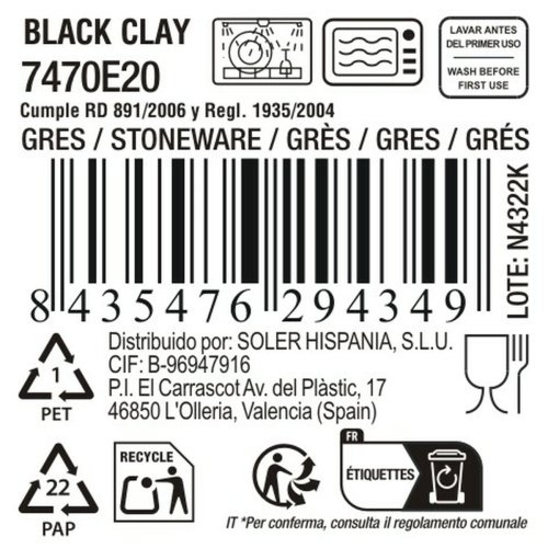 Servingsfat La Mediterrnea Black clay