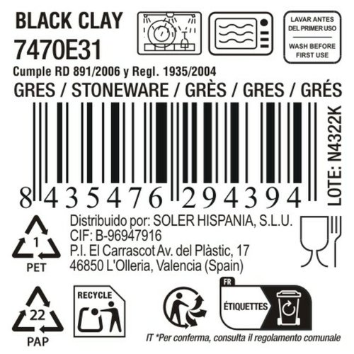 Koppar La Mediterrnea Black clay (36 antal)