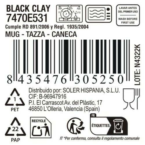 Koppar La Mediterrnea Black clay (36 antal)
