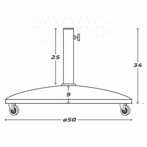 Parasollfot Aktive Svart 25 kg Med hjul
