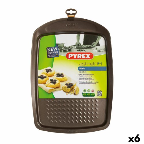 Ugnsform Pyrex Asimetria Rektangulr Svart Metall 33 x 25 cm (6