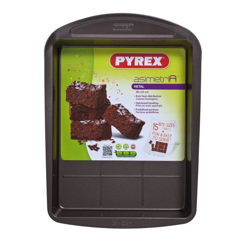 Rektangulr bakform Pyrex Asimetria Svart Metall 28 x 22 cm Rekt