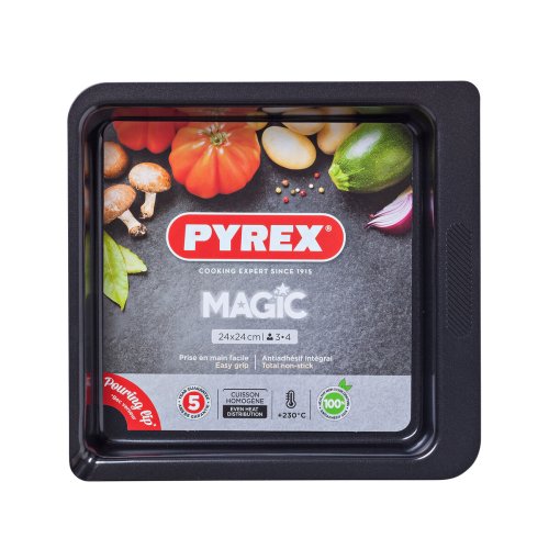 Ugnsform Pyrex Magic Fyrkantig Rektangulr Svart Metall 24 x 24