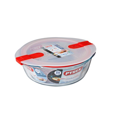 Hermetisk matlda Pyrex Cook&heat 26 x 23 x 8 cm 2,3 L Rd Glas