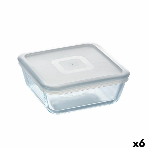 Fyrkantig matlda med lock Pyrex Cook&freeze Transparent Glas Si