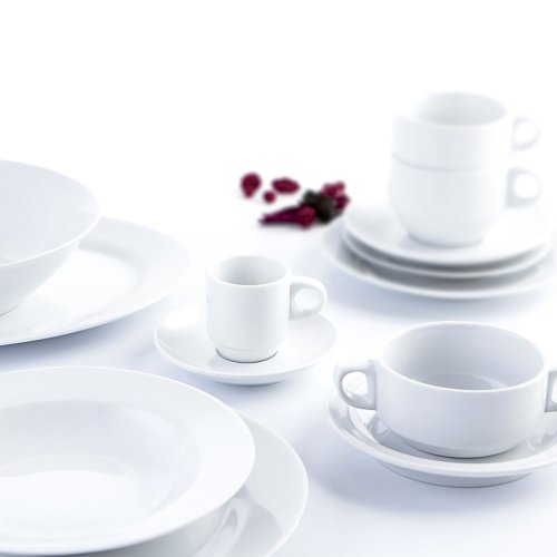Djup tallrik Quid Basic Vit Keramik  21,5 cm (12 antal)