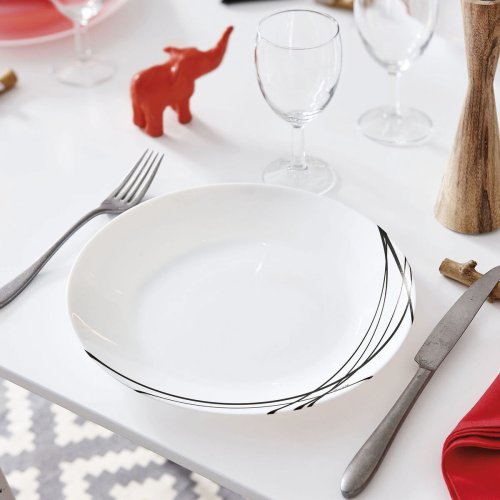 Platt skl Arcopal Domitille Negro Dvobarvna Glas 25 cm (12 anta
