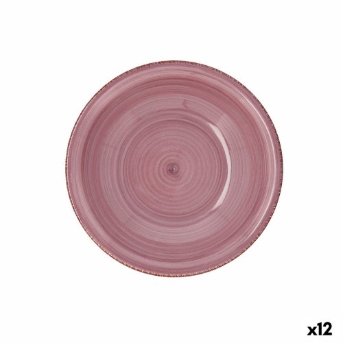 Djup tallrik Quid Vita Peoni Keramik Rosa  21,5 cm (12 antal)
