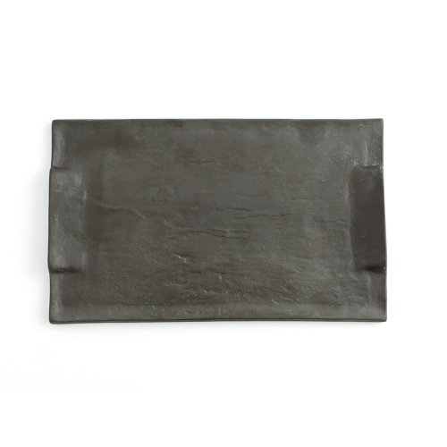 Snacksbricka Quid Mineral Gres Svart Keramik 30 x 18 cm (6 antal