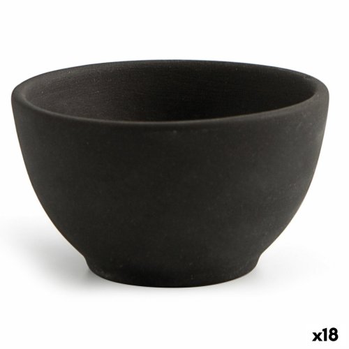 Snacksskl Quid Mineral Gres Svart Keramik 9 x 5 cm (18 antal)