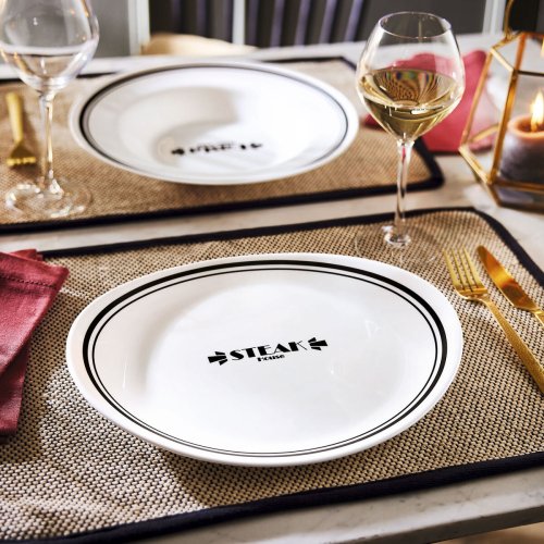 Platt skl Luminarc Friends Time Bistr Vit/Svart Glas  30 cm K