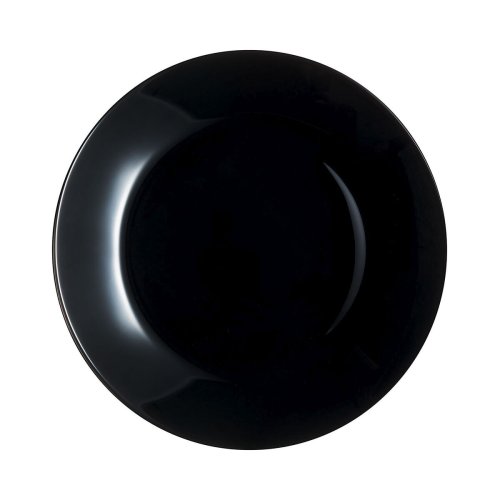 Platt skl Luminarc Zelie Negro Svart Glas  25 cm (12 antal)