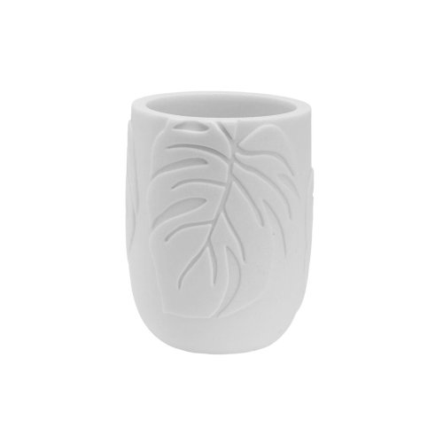 Tandborsthllare Versa Palm Vit Harts 7 x 9 x 7 cm