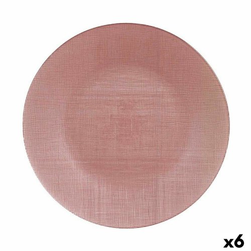Platt skl Vivalto Rosa Glas 32,5 x 2 x 32,5 cm (6 antal)