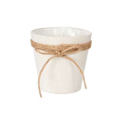 Kruka Ibergarden WY18-71 Vit Brun Tyg Snre Plast Lasso 14 x 12,