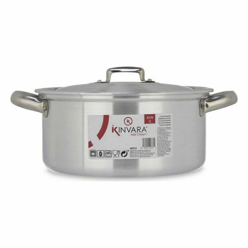 Kastrull med lock Kinvara 100005 Silvrig 3 L (10 antal)