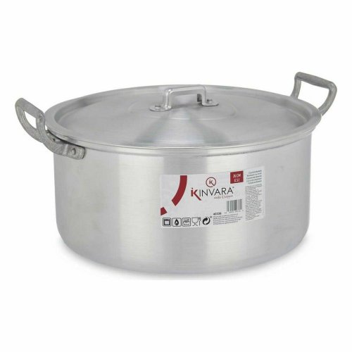 Kastrull med lock Kinvara 100008 Silvrig 6,5 L 35 x 16 x 28 cm (
