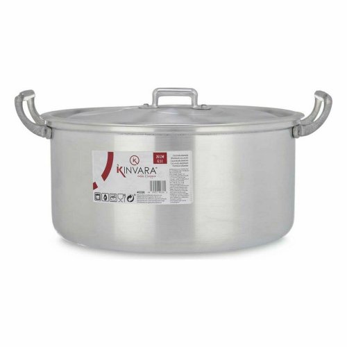 Kastrull med lock Kinvara 100008 Silvrig 6,5 L 35 x 16 x 28 cm (