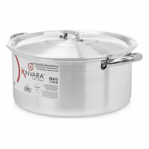 Kastrull med lock Kinvara 100009 Silvrig 8 L (6 antal)
