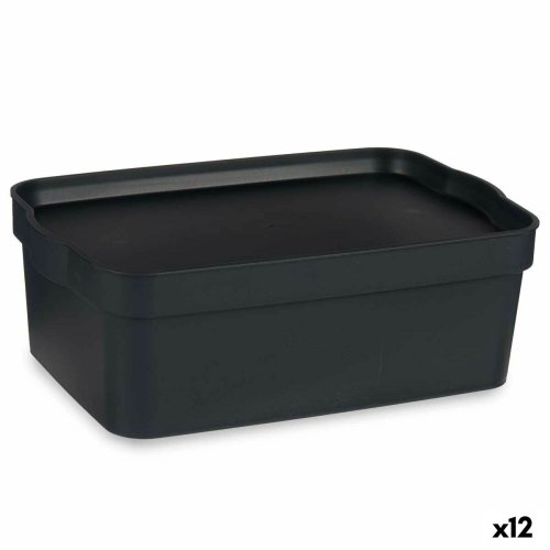 Frvaringslda med lock Kipit TP593-1 Antracitgr Plast 6 L 21 x