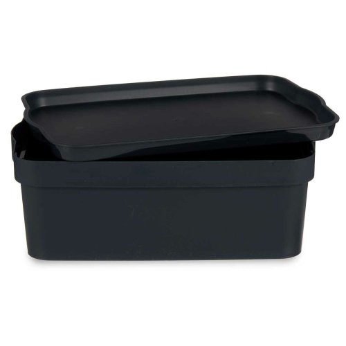 Frvaringslda med lock Kipit TP593-1 Antracitgr Plast 6 L 21 x