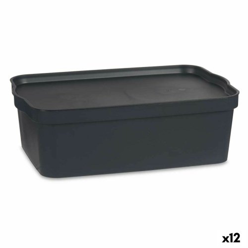 Frvaringslda med lock Kipit TP595-1 Antracitgr Plast 14 L 29,