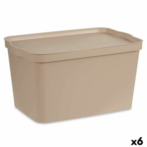 Frvaringslda med lock Kipit TP596-3 Beige Plast 24 L 29,3 x 24