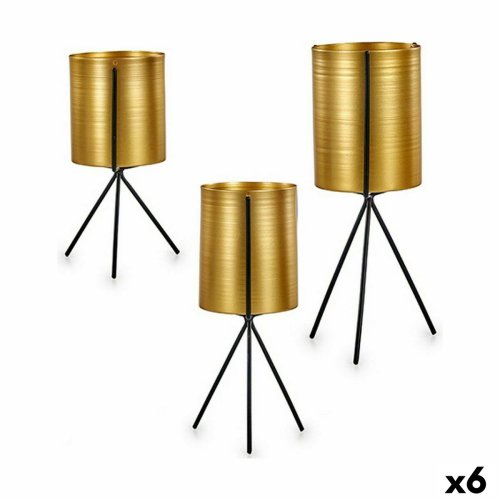 Set med planteringskrl Svart Gyllene Metall (6 antal)