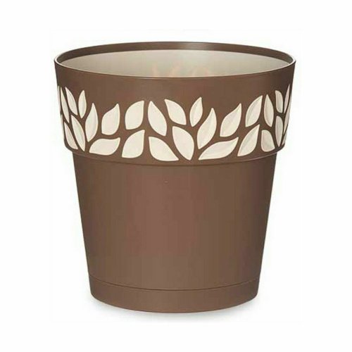 Sjlvvattnande blomkruka Stefanplast Cloe Brun Plast 19 x 19 x 1