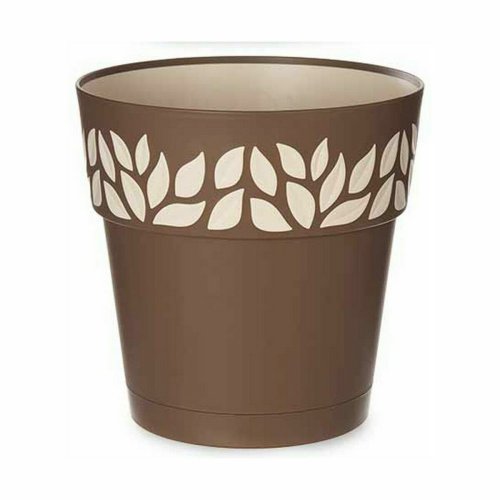Sjlvvattnande blomkruka Stefanplast Cloe Brun Plast 25 x 25 x 2