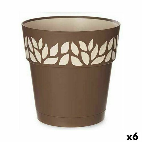 Sjlvvattnande blomkruka Stefanplast Cloe Brun Plast 25 x 25 x 2