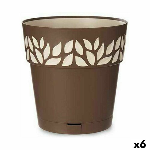 Sjlvvattnande blomkruka Stefanplast Cloe Brun Plast 29 x 29 x 2