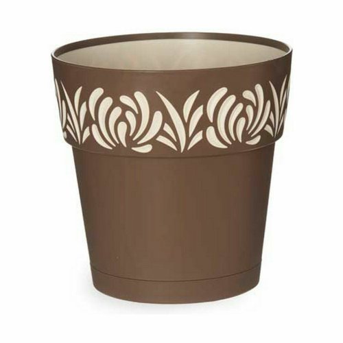Sjlvvattnande blomkruka Stefanplast 88402 Gaia Brun Plast 19 x