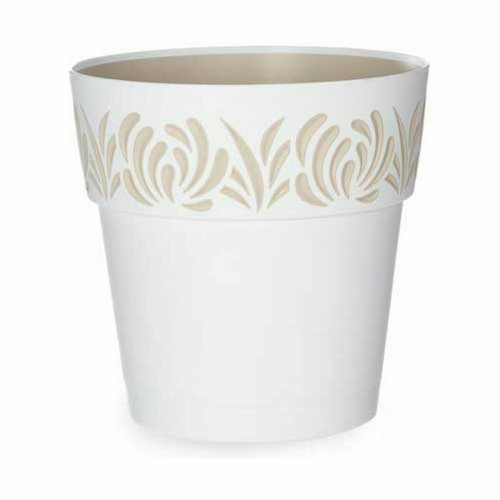 Sjlvvattnande blomkruka Stefanplast Gaia Vit Plast 25 x 25 x 25