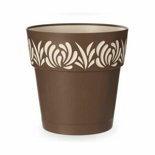 Sjlvvattnande blomkruka Stefanplast Gaia Brun Plast 29 x 29 x 2