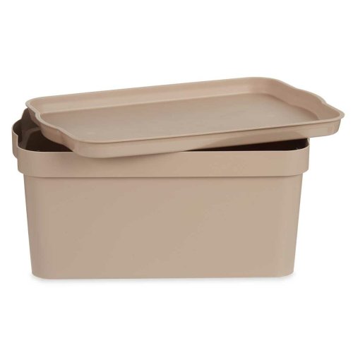 Frvaringslda med lock Kipit Beige Plast 7,5 L (12 antal)