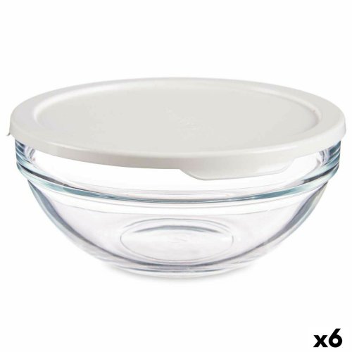 Rund matlda med lock Pasabahce Chefs Vit 595 ml 14 x 6,3 x 14 c