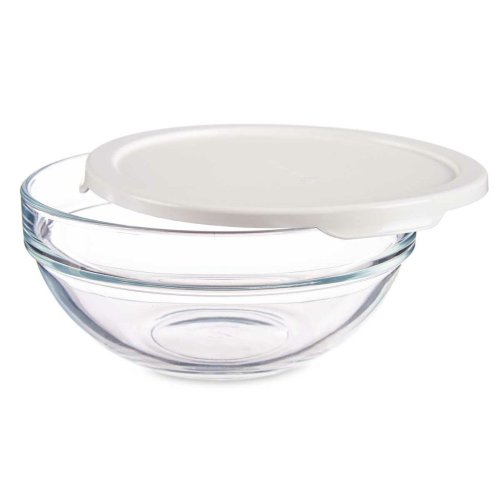 Rund matlda med lock Pasabahce Chefs Vit 595 ml 14 x 6,3 x 14 c