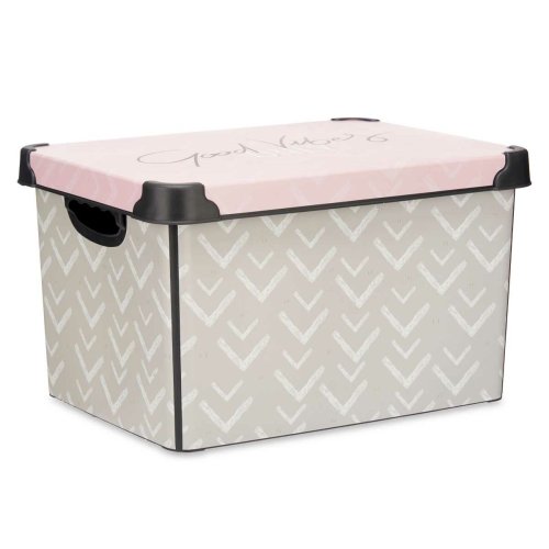 Frvaringslda med lock Kipit Vibes Rosa Plast Pilar 22 L 30 x 2
