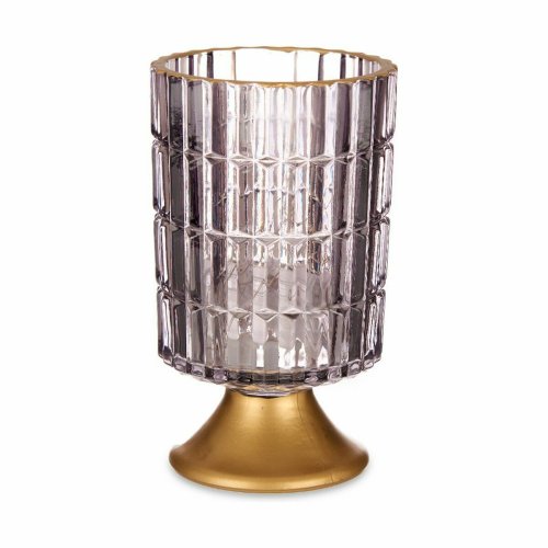 LED-lykta Gr Gyllene Glas 10,7 x 18 x 10,7 cm (6 antal)