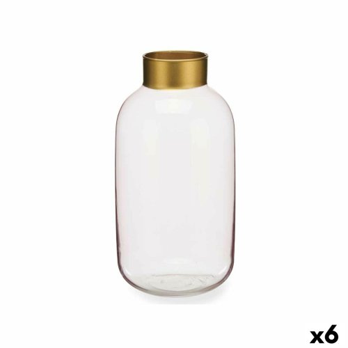 Vas Gift Decor V1530IP-C V1530IP-C Rosa Gyllene Glas 14,5 x 29,5