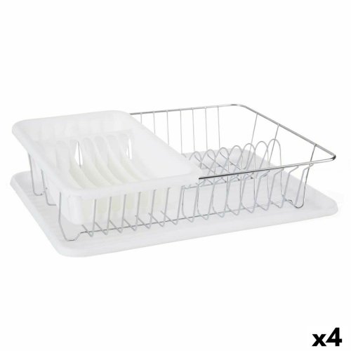 Diskstll Vit Metall Plast 43,5 x 11 x 33,5 cm (4 antal)