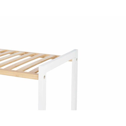 Badrumshyllor 35 x 30 x 70 cm Vit Naturell Bambu furutr