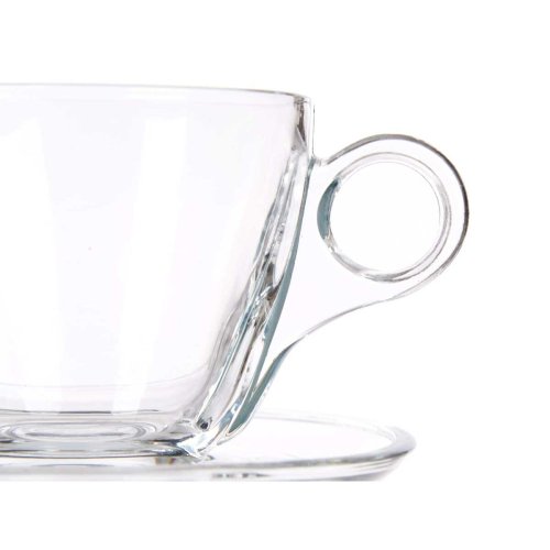 Kopp med assiett Transparent Glas 170 ml (6 antal)