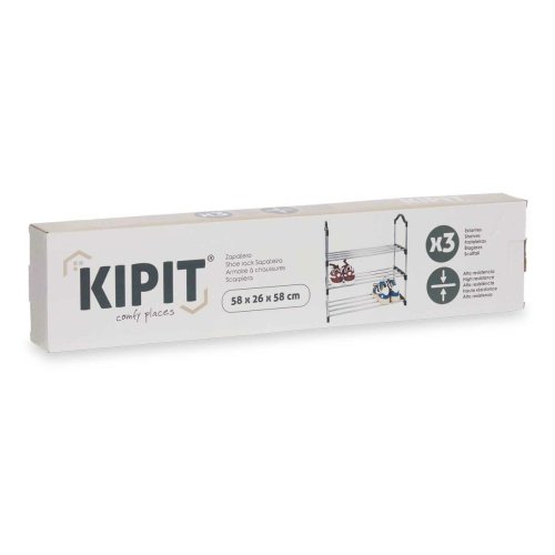 Skostll Kipit 1064 Silvrig 58 x 26 x 58 cm 3 Hyllor