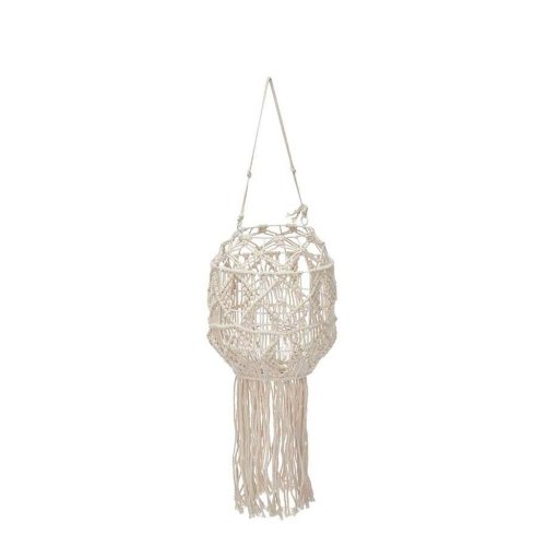 Lykta Gift Decor JC20-24238PC Vit Bomull Glas Makram 24 x 90 x