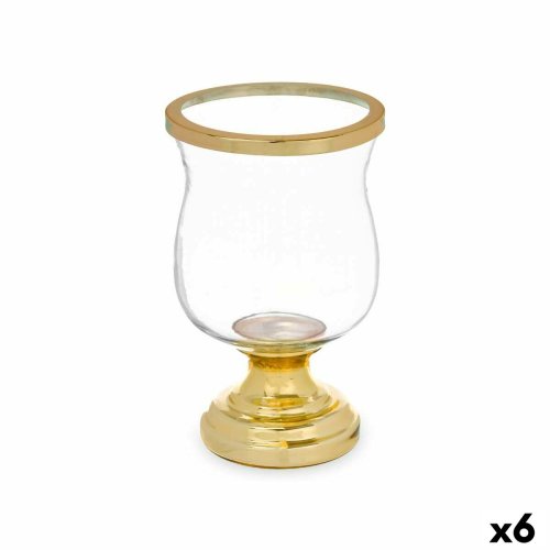 Ljusstakar Vinglas Gyllene Stl 15,5 x 26 x 15,5 cm (6 antal)